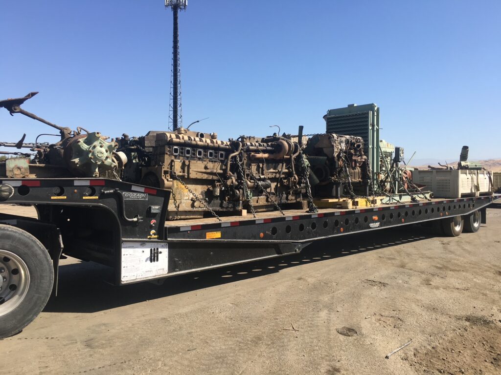 truck loaded with heavy duty parts